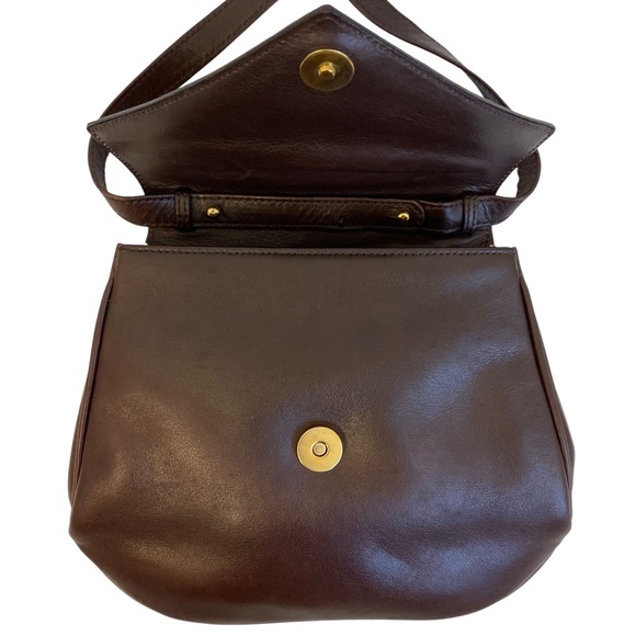 CELINE w/ COA Burgundy Triomphe Leather Shoulder/Crossbody Bag Vintage Authentic - Picture 8 of 16